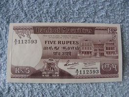 Mauritius 5 Rupees Banknote, Sammlerstück, Neu Zustand!