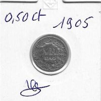 Monnaie Suisse: 0.50 ct 1905