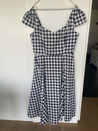 Kleid Collectif Gingham Swing Rockabilly Grösse 2XL Navy neu