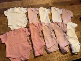10 Baby kurzarm Bodys Grösse 50 Mädchen, Top Zustand!