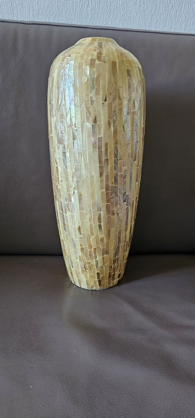 Vasi & Recipienti: TRÈS  BEAU GRAND VASE EN CÉRAMIQUE COUVERT DE NACRE – Usato da Genève venduto da fin_9572