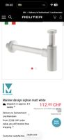 Design Siphon Matt Weiss Metall Neu