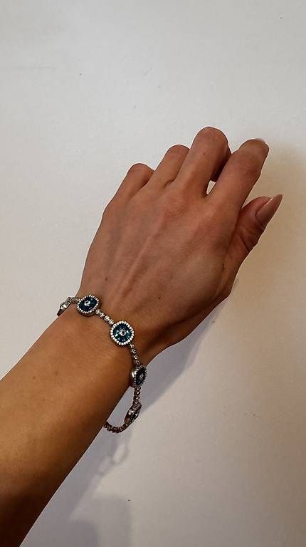 Armbänder & -reifen: 925er Silberarmband mit Nazar-Amulett – Gebraucht aus Bellach von RuJewelry 1
