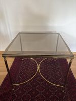 Vintage Konsolentisch Messing & Rauchglas 70er Hollywood Reg