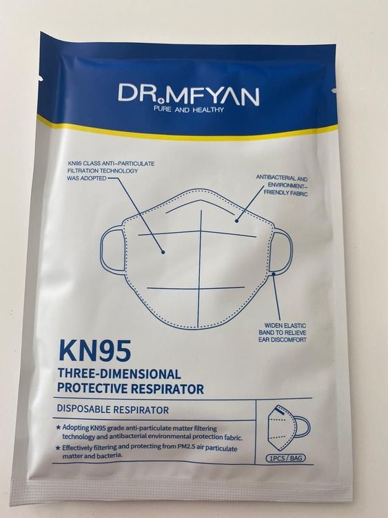 thumbnail interactive-video image 1 of Stay Safe With DR MFYAN Authorized 95KN Face Masks – Pack Of 10 Individually Wrapped 1 of 4