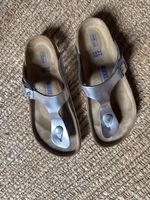 Birkenstock Sandalen silber Grösse 37 leichte Gebrauchsspure