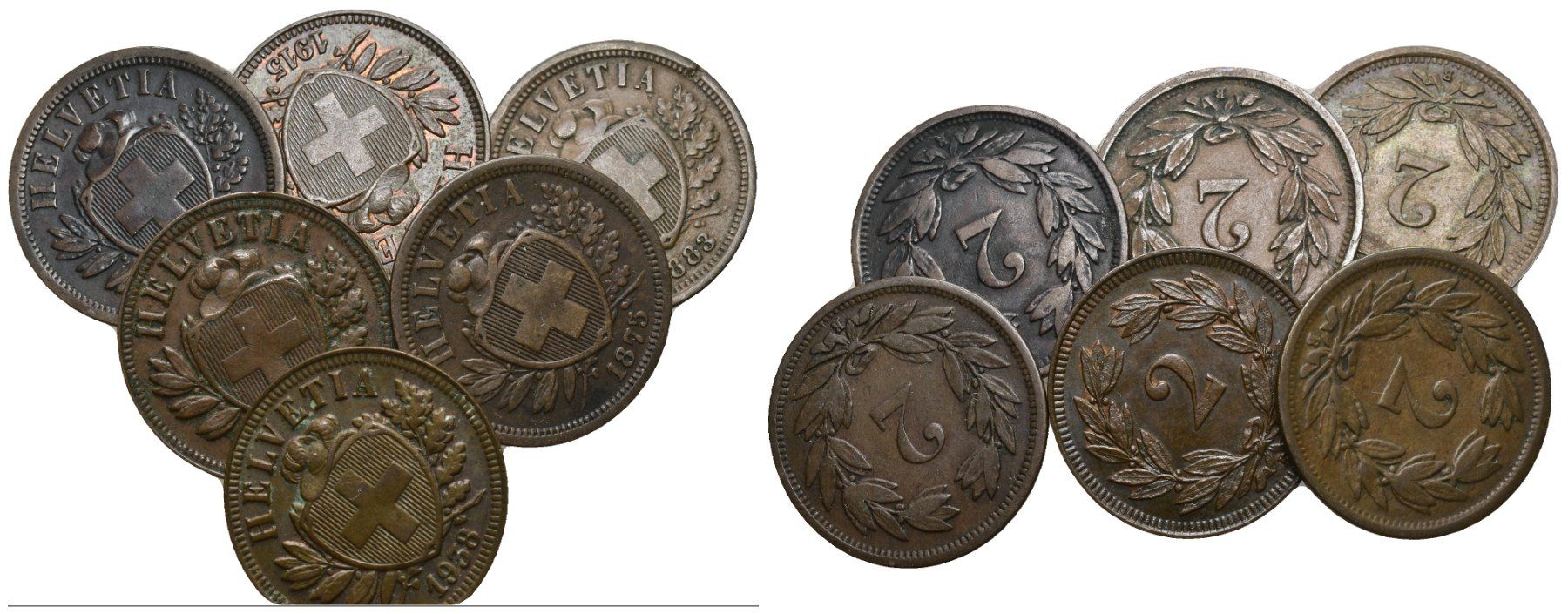 Tutti le monete: Schweiz 2 Rappen Lot – Usato da Bern venduto da numismatictops