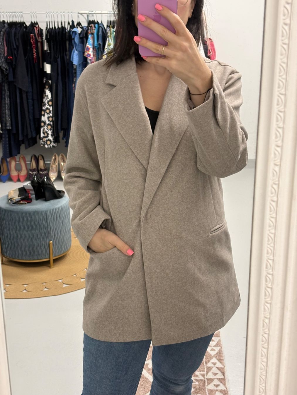 Only Jacken: Only Trillion Jacke XS oversize Longblazer beige – Neu (gemäss Beschreibung) aus Regensdorf von secondchancefashion