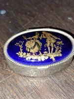 Antike Pillendose / Schmuckdose mit Intarsien Muster
