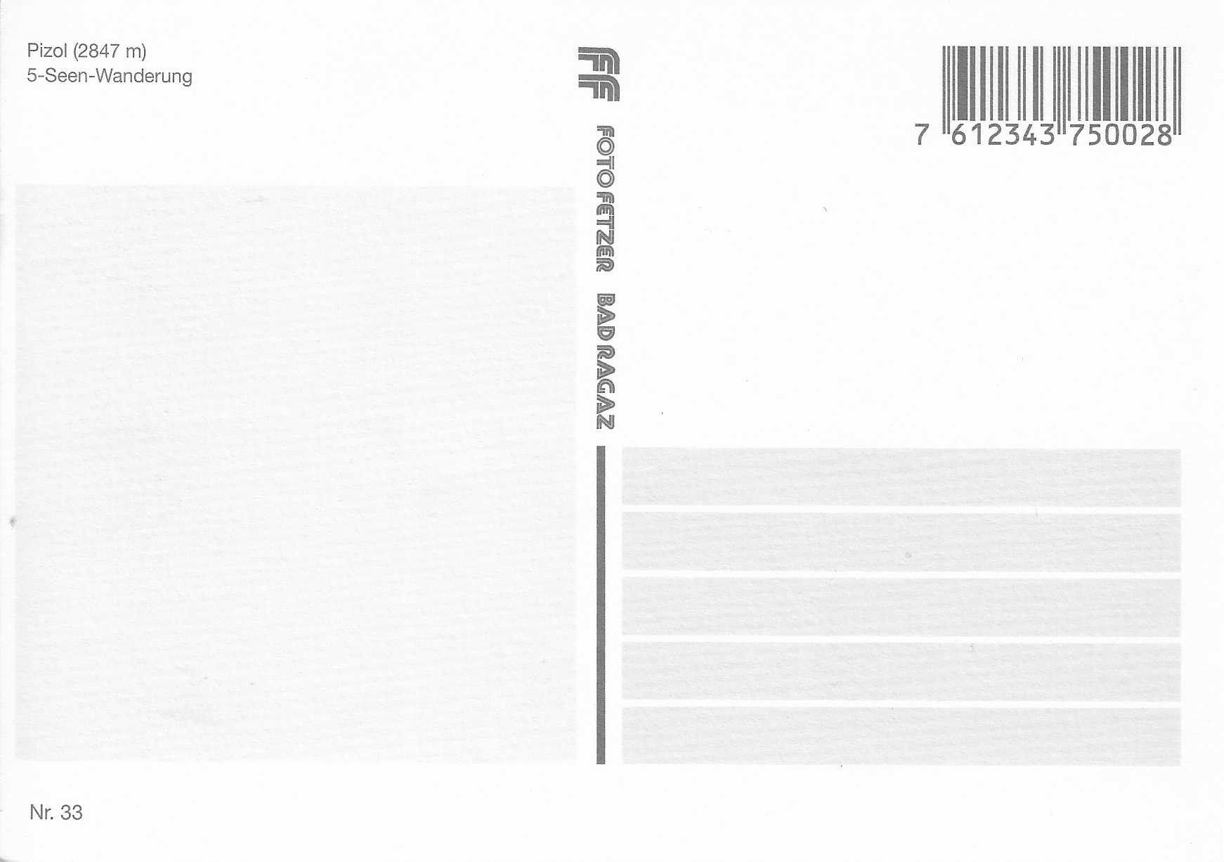 Ansichtskarten: Pizol 5-Seen-Wanderung SG – Neu (gemäss Beschreibung) aus Rothrist von Stranglehold 1