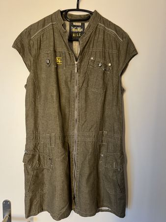 NILE Jeans Kleid, Leinen / Baumwolle, Grösse L