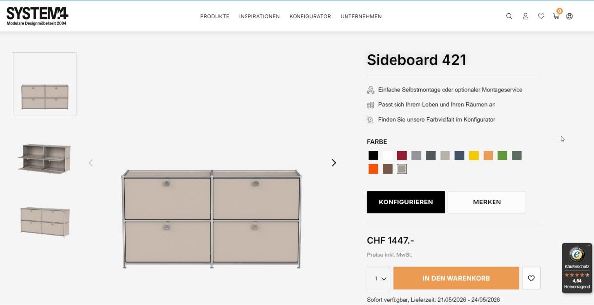System4 Cassettiere: SYSTEM 4 Sideboard modular Designmöbel NP 1500.- – Nuovo (secondo la descrizione) da Zürich venduto da Privat13 1