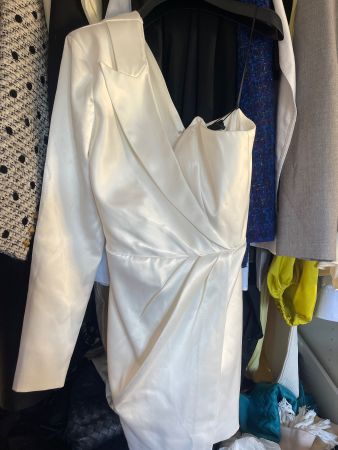 NBD Satinkleid/Blazer Kleid, Weiss, Grösse S, Neuwertig
