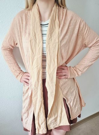 CARDIGAN JACKE L 40 MODISSA STRICKJACKE MIT LEINEN SEIDE TOP