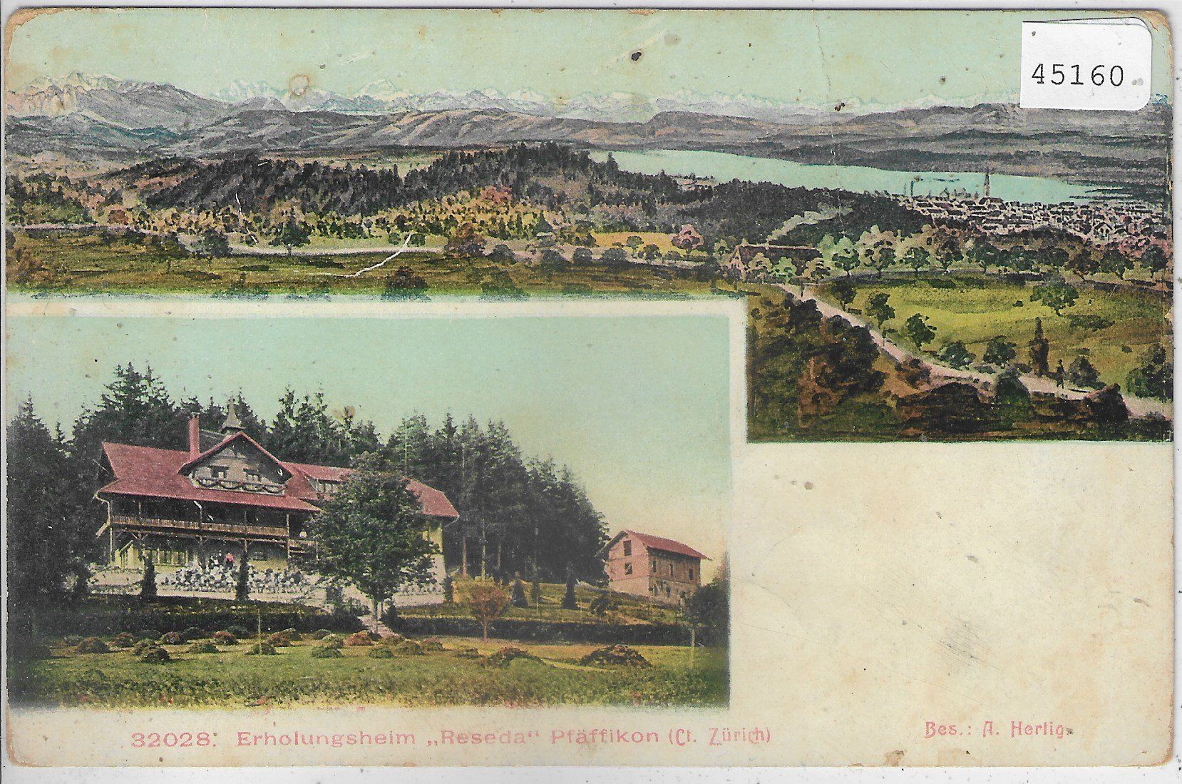 Cartoline postali: Erholungsheim "Reseda" Pfäffikon ZH - Litho – Difettoso da Ettingen venduto da Kartenplanet