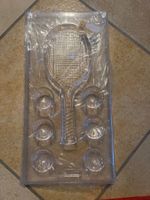 Schokotafelgussform Tennischläger mit Bälle 6x