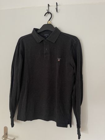 Gant Langarm Polohemd, Grösse S, Dunkelgrau