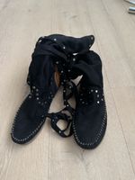 Ibiza Stiefel schwarz mit Nieten/ Schnürung gebraucht