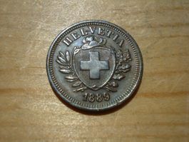 (H3) 1 Rappen 1889 VZ