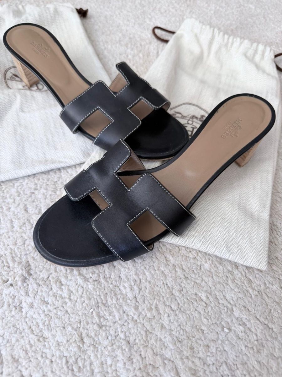 Hermès Scarpe da donna: Hermès Sandales Oasis noir 41 – Usato da Genève venduto da Dan83 2