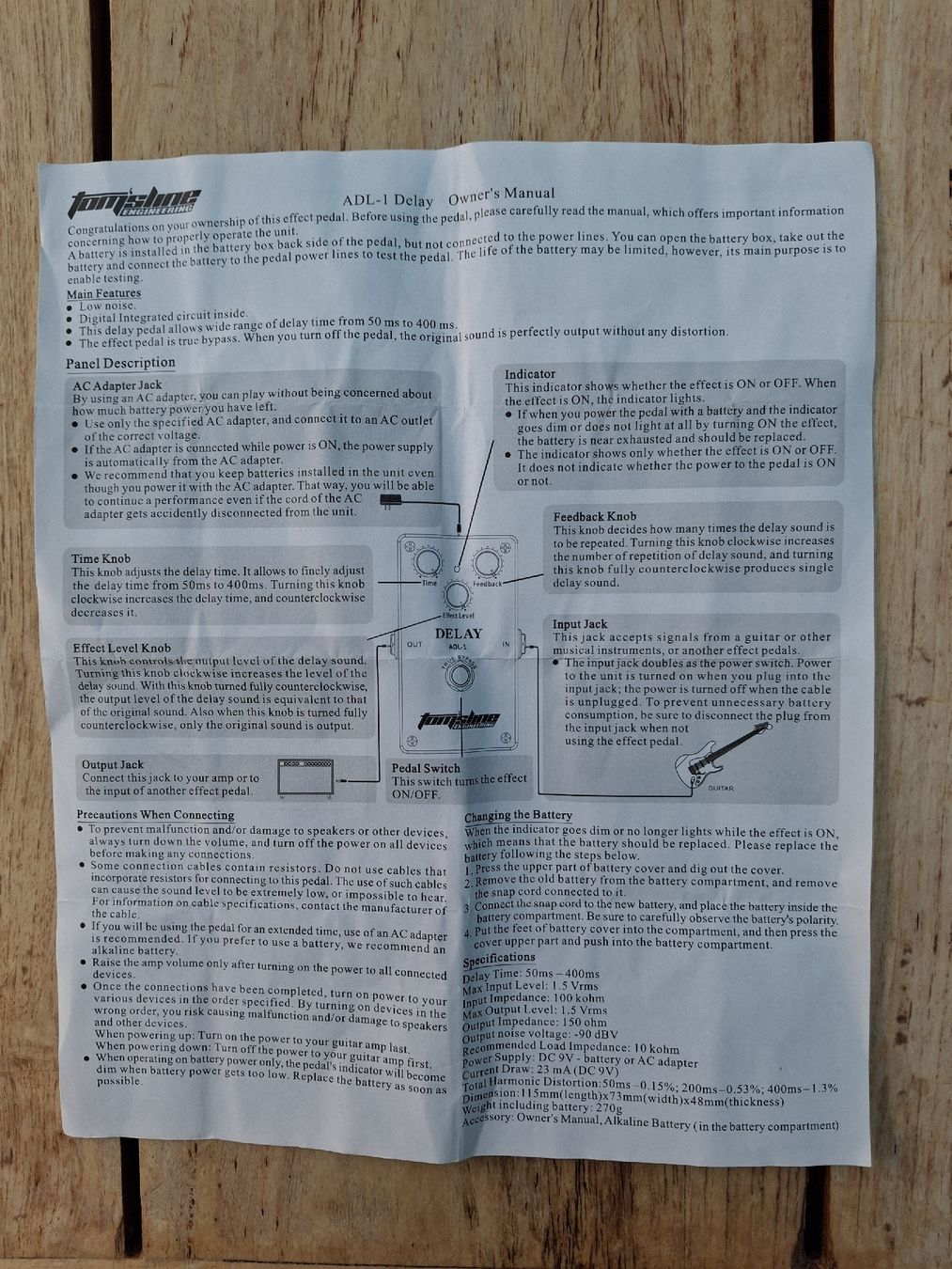 Musikinstrumente: Pédale delay Tom'sline ADL-1 bon état – Gebraucht aus Yverdon-les-Bains von jaciom 1