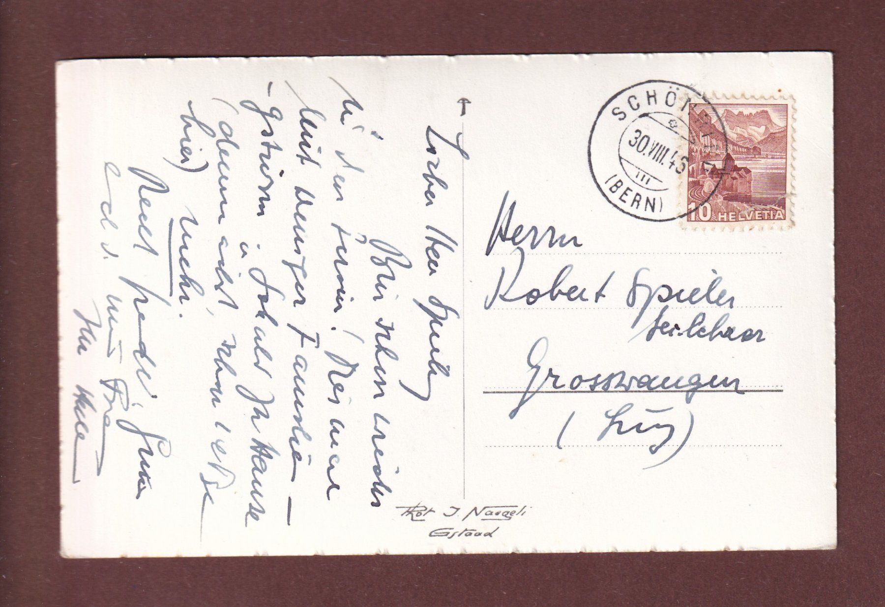 Cartoline postali: SAANEN - 1945 – Usato da Pully venduto da nicecards-shop 1