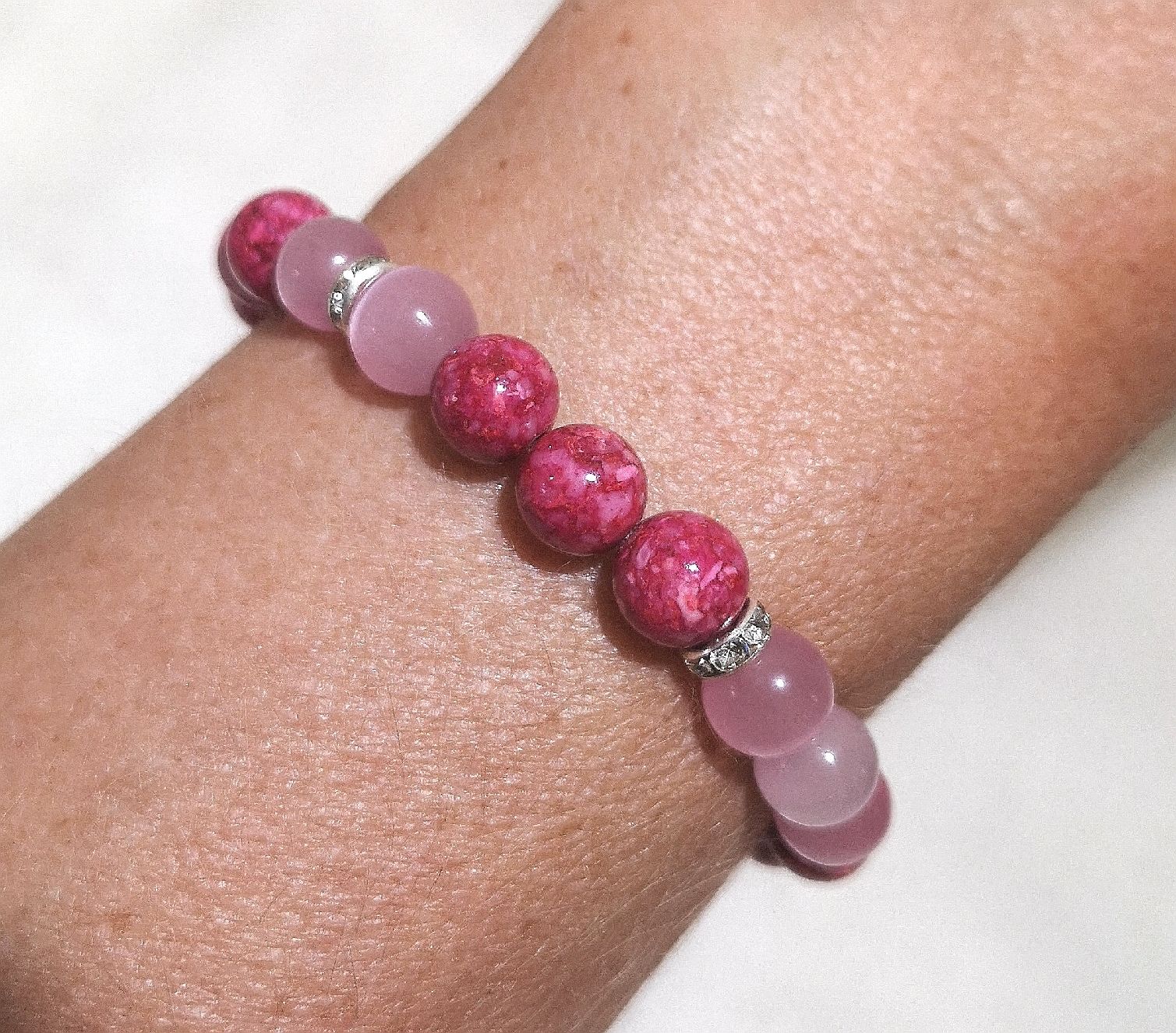 Bracciali & Braccialetti: pink-rosa Kugel-Armk. - Spendenaktion – Nuovo (secondo la descrizione) da Unterkulm venduto da Nachtigall 2