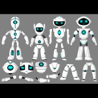 Jabalou wasserfeste Sticker Robots, DIN A5