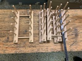 Holz Teller,- Kartenhalter Set aus Buchenholz neuwertig