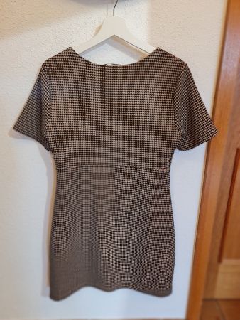 Kleid mit Hahnentrittmuster braun schwarz gebraucht