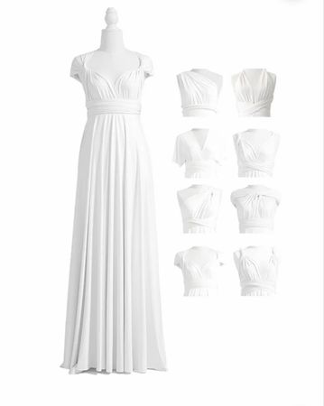 Wandelbares weisses Kleid in Einheitsgrösse