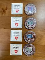 Versilberte Medaillen „Banknoten der Schweiz“ 4 Stück