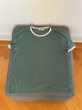 TOPMAN T-SHIRT VERT COL BLANC – XXL