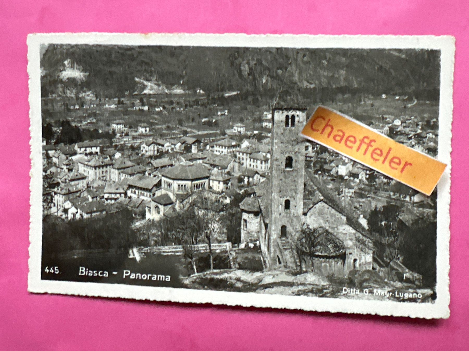Cartoline postali: 1963  445 Biasca - Panorama – Usato da Zürich venduto da Chaeffeler
