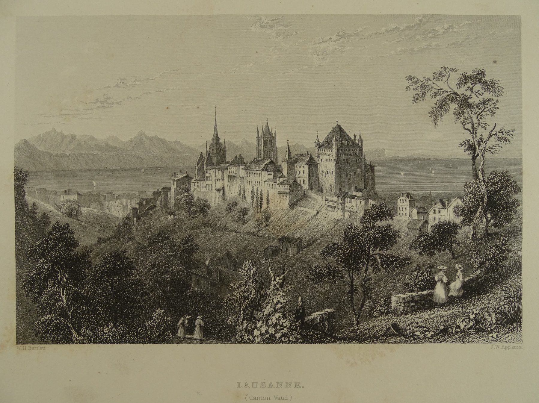 Incisioni: LAUSANNE STAHLSTICH 1834 – Usato da Grüningen venduto da Kartensammler