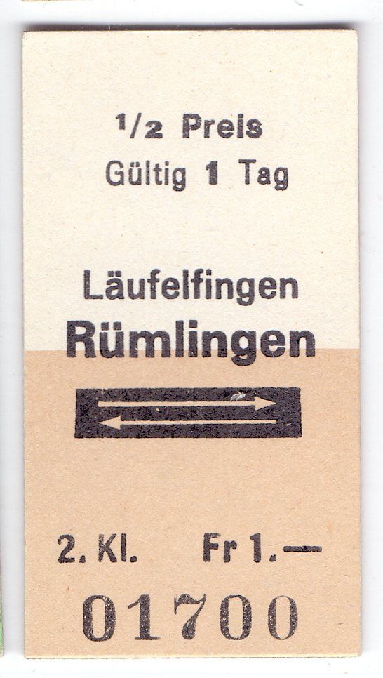 Billets: Billette Läufelfingen - Rümlingen – D'occasion à Langenthal par Sammlungs_aus