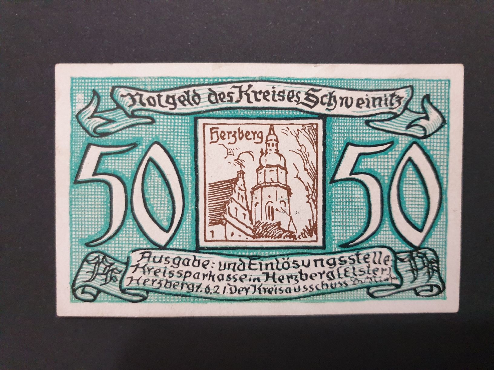 Billets de banque: D.R Notgeld Schweinitz 1921 – D'occasion à Versoix par rucio