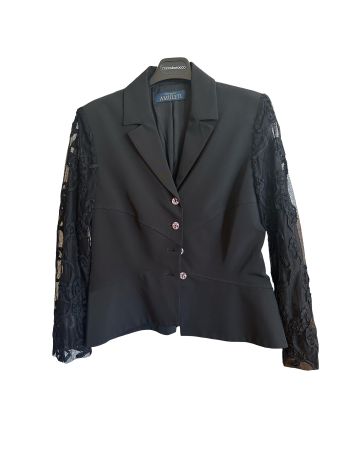 Giacca M Burani nera, maniche in pizzo - Taglia S 🧥🖤 (51)