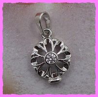Blume Anhänger mit Zirkonia 18K weiss Vergoldet