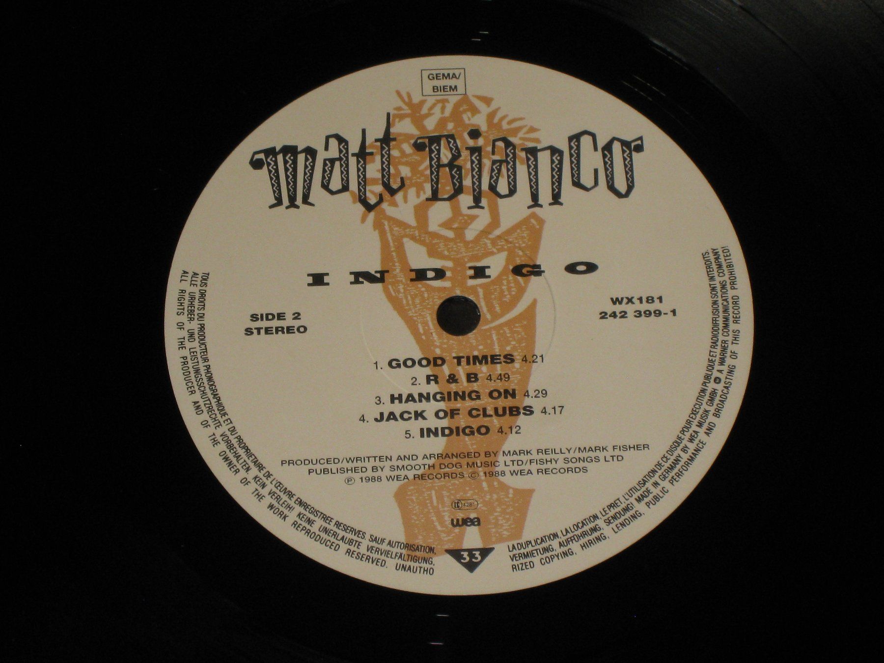 Dischi in vinile: LP - MATT BIANCO - INDIGO – Usato da Steckborn venduto da Quo7 2