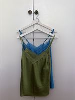 lot débardeurs satinés, dentelle, taille M