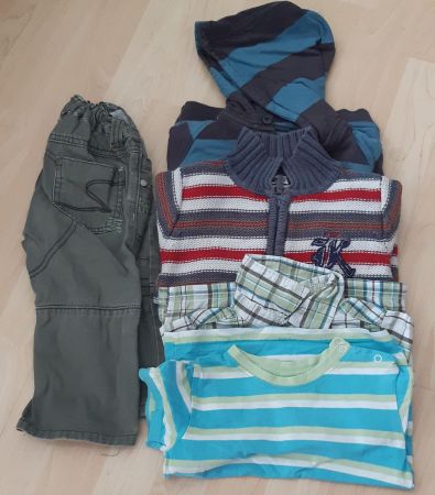Baby Kleiderpaket,1Hose+1Hemd+1T-shirt+ Pulli+1Jacke, Gr. 86