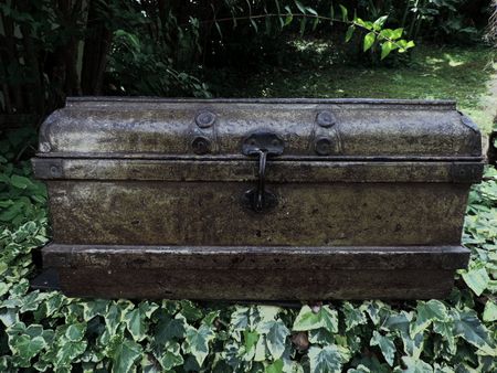 Auto Koffer, alter Metall Koffer, Eisen Truhe