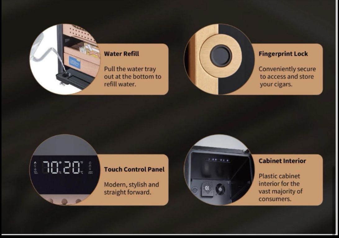 Humidore: Luxury Cigar Humidor, Fingerprint Lock, App Control – Gebraucht aus Seuzach von Wolf936 4