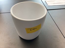 Blumentopf weiss Keramik 14 cm glasiert- Wiitergäh