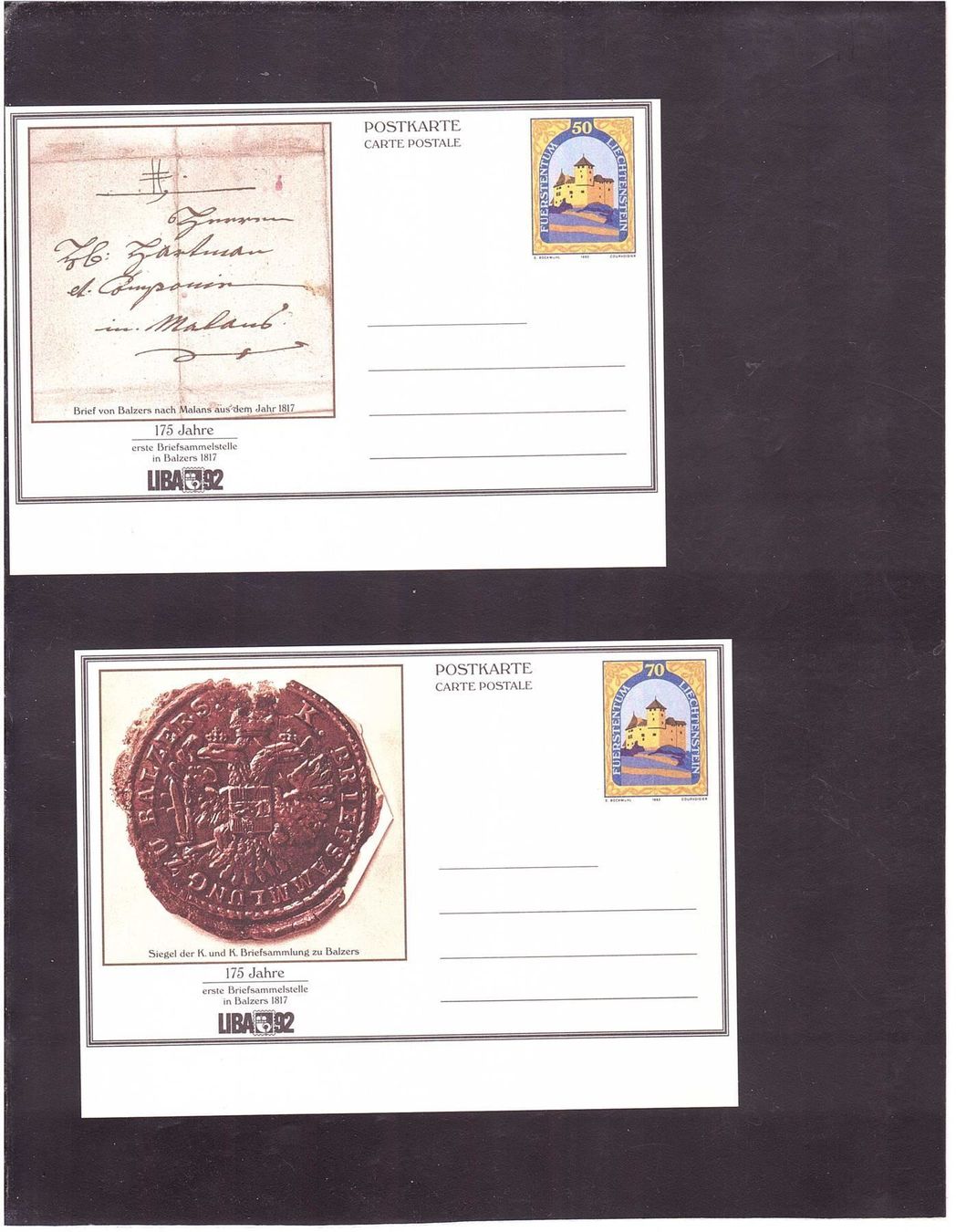 Tous les timbres: 1992  2 Postkarten LIBA Postfrisch Blanco – Neuf (Voir description) à Rheinau par loxis