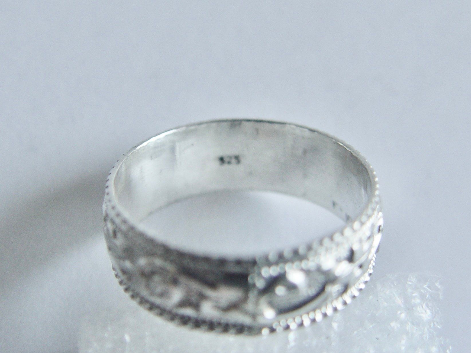 Bagues: Vintage Silberring mit Blumen-Muster, Silber 925 – D'occasion à Henggart par gernli 3