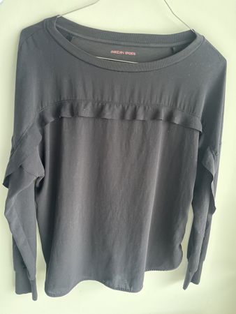 Marc Cain Shirt/Bluse Gr.3 (38-40) Volant schwarz Top Bluse