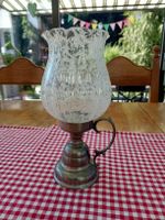 Windlicht, Kerzenständer, Vintage, Romantisch, Glas, Zinn.