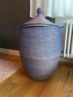 Bast-Korb mit Deckel, 80cm, Handarbeit